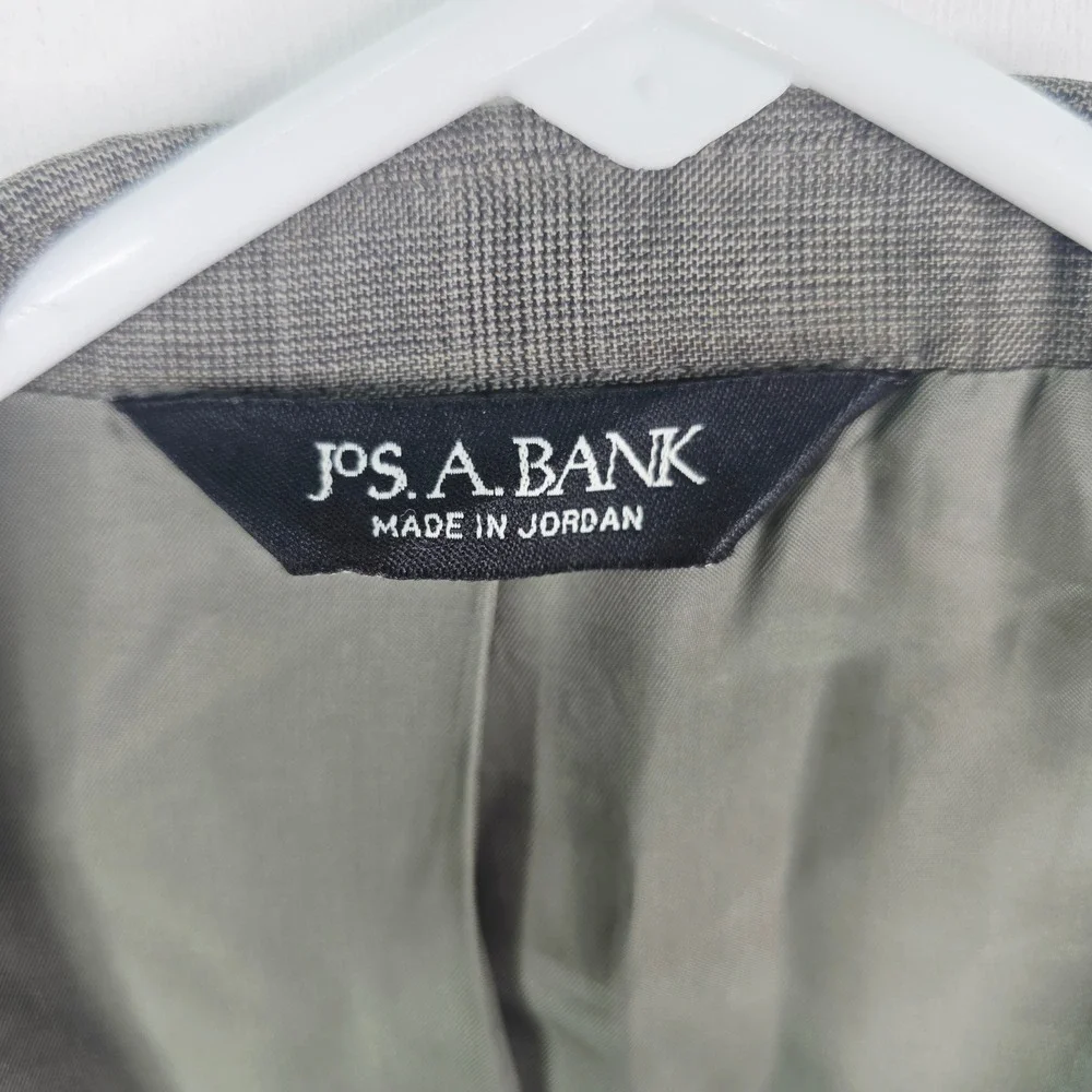 Jos. A. Bank Mens 54L Gray Glen Plaid Two Button Blazer Sport Coat Single Vent